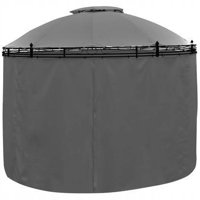 Альтанка кругла з шторами, 3,5 &times; 2,7 м, антрацит