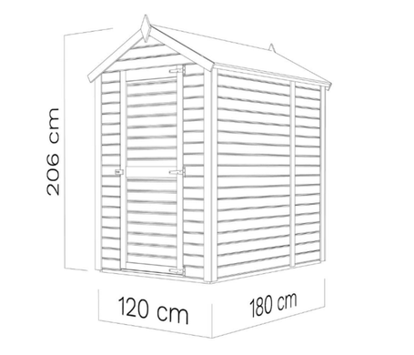 Невеликий дерев'яний садовий будиночок Харстад 120 x 180 см