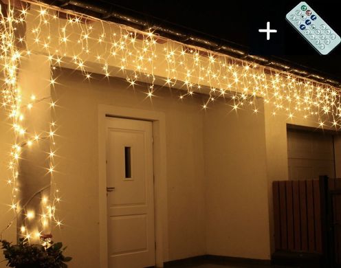 Новогодняя гирлянда Бахрома 500 LED, Белый теплый свет, 18 м, 22W