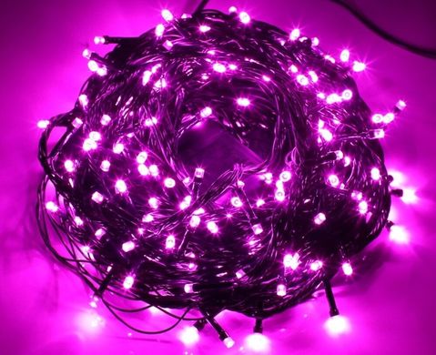 Новогодняя гирлянда 300 LED, IP44, Длина 24 М, Розовый свет