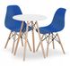 Набор стола + 2 стула в современном скандинавском стиле DSW синий