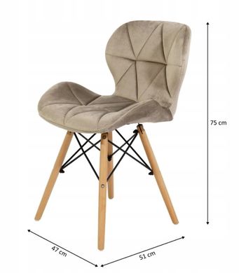 Комплект стільців 4 шт в скандинавському стилі велюр