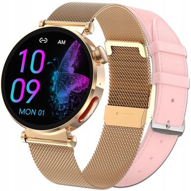 JG Smart Women's Smartwatch Blood Sugar Measurement ECG Calls Menu PL JS490 gold