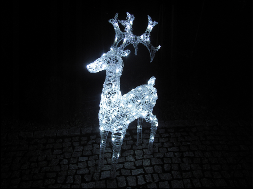 Новогодняя акриловая статуя олень Большой RENIFER, Светящиеся новогодние олени 100 LED