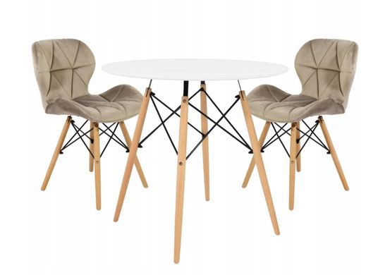 Комплект стільців 4 шт в скандинавському стилі велюр
