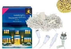 Новогодняя гирлянда Бахрома 500 LED, Белый теплый свет 22,5W, 24 м + Ночной датчик
