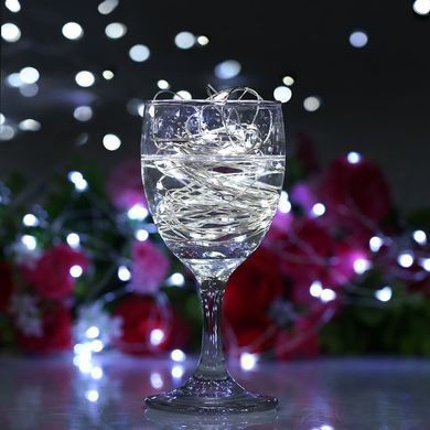 Новорічна гірлянда 50 LED, Біле тепле світло + пульт.