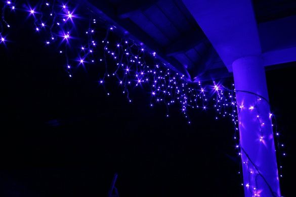 Новогодняя гирлянда Бахрома 500 LED, Голубой свет 22,5W, 24 м + Ночной датчик