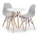 Набор стол + 2 стула в современном скандинавском стиле DSW серый
