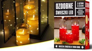 Набор из 3 LED свечей с эффектом пламени.