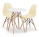 Набор стол + 2 стула в современном скандинавском стиле DSW кремовый