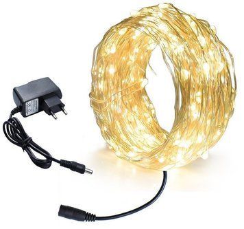 Новорічна гірлянда 100 LED, Довжина 11 М, Біле тепле світло 230В.
