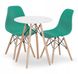 Набор стол + 2 стула в современном скандинавском стиле DSW зеленый