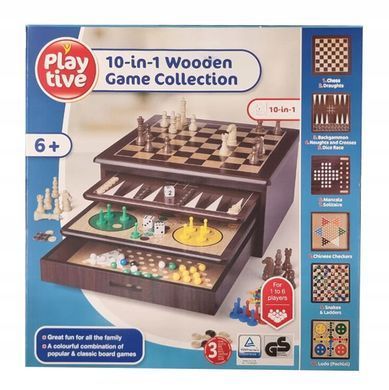 Деревянный набор настольных игр 10 в 1 Playtive