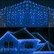 Новогодняя гирлянда бахрома 5,5 м 100 LED (Синий цвет с холодной белой вспышкой) - 4