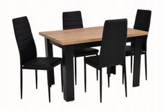 СОВРЕМЕННЫЙ набор обеденный стол + 4 стула для кухни черный