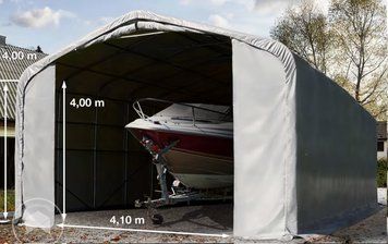 Гаражний павільйон 6х12м - висота бокових стінок 4м з воротами 4,1х4м, PRIMEtex 2300, вогнестійкий, сірий