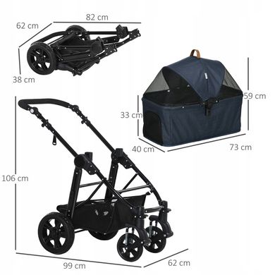 Dog Buggy 2 в 1 Сумка для транспортування коляски для собак