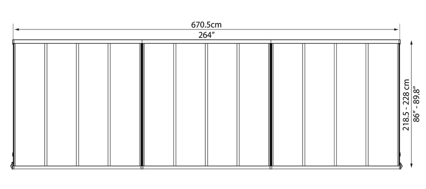 Алюмінієвий дах для тераси 2,3 x 6,9 м білий