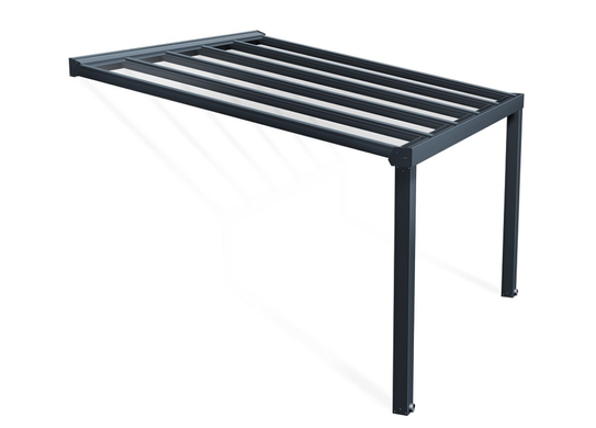 Алюминиевая крыша для террасы 3,4 x 3,7 м серого цвета