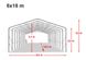 Гаражный павильон 6х18м - высота боковых стен 2,7м с воротами 4,1х2,9м, ПВХ 850, темно-зеленый - 10
