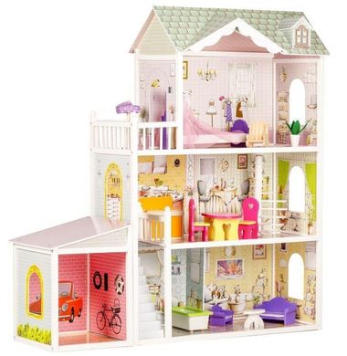 Мега великий ігровий ляльковий будиночок для барбі Ecotoys 4108wg Beverly + гараж 124см