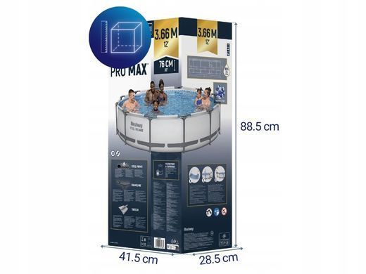 Каркасний басейн Bestway Steel Pro Max&trade; 366 &times; 76 см з фільтр-насосом