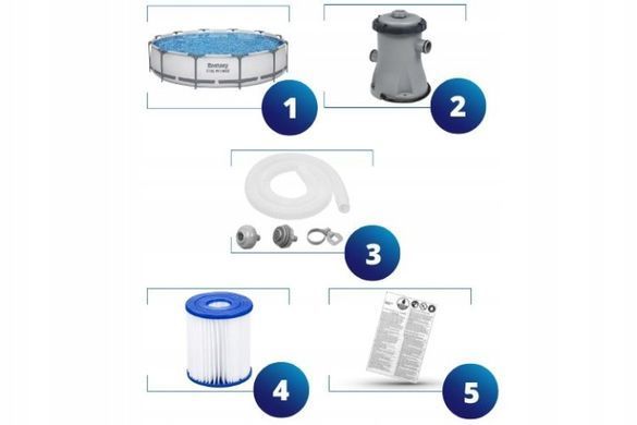 Каркасний басейн Bestway Steel Pro Max&trade; 366 &times; 76 см з фільтр-насосом