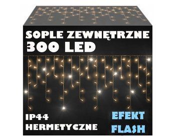 Новорічна гірлянда бахрома теплий білий 300 LED + Flash 11 м