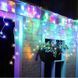 Новорічна гірлянда бахрома 9,5 м 200 LED (Багатокольорова з холодним білим спалахом) - 2