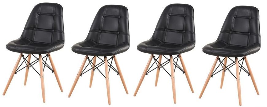 Комплект стільців для кухні та вітальні GoodHome New York 4 шт DC-004 black