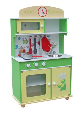 Дерев'яна кухня для дітей Wooden Toys Frogi + набір посуди