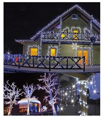Новорічна гірлянда бахрома Білий теплий 300 LED 8.3 м