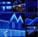 Новогодняя гирлянда бахрома 9,5 м 200 LED (Синий с холодной белой вспышкой) - 5
