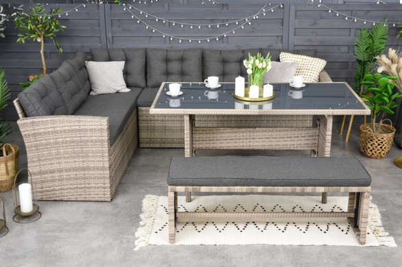 Садовая мебель из техноратанга Latina Garden Point серого цвета