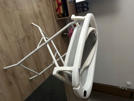 Складная детская ванночка Primabobo MILO 3 в 1 с подставкой, термометром, сливом и сиденьем, серая
