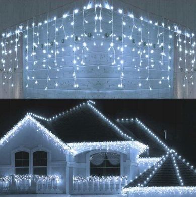 Новогодняя гирлянда бахрома 14,5 м 300 LED (Холодный белый)