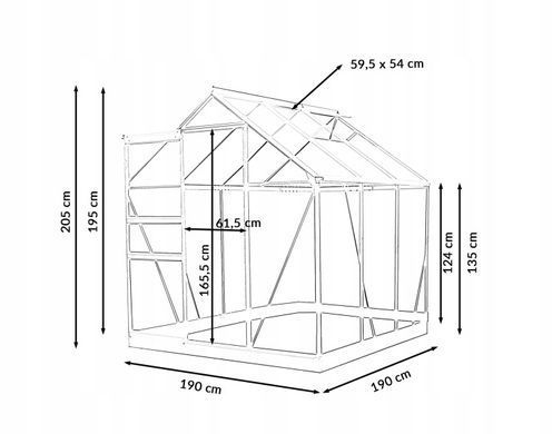 Поликарбонатная Садовая Теплица 1,9 X 1,9 X 1,95 М