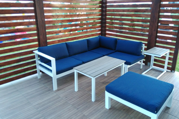 Сучасний алюмінієвий кутовий диван Cardiff Garden Point