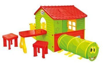 Mochtoys домик с Тарасом + столик + 2 кресла + Туннель №02