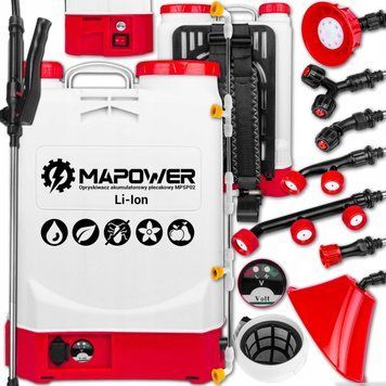 Акумуляторний ранцевий садовий обприскувач тиском 16 л 5,5 бар Mapower