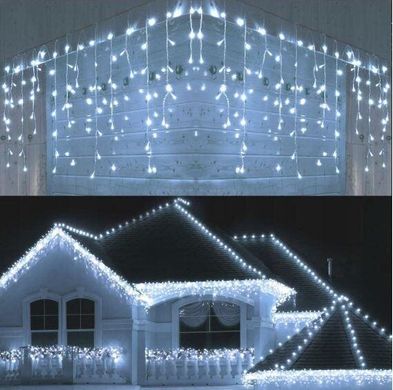 Новогодняя гирлянда бахрома 23,5 м 500 LED (Холодный белый)