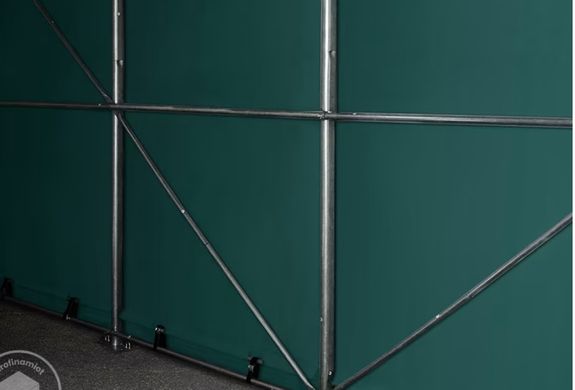 Гаражный павильон 6х24м - высота боковых стен 2,7м с воротами 4,1х2,9м, ПВХ 850, темно-зеленый
