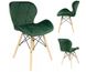Зелене крісло в скандинавському стилі Velur