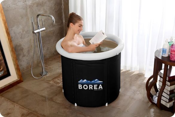 Складна ванна для крижаних ванн та моржування Borea 360 л, 80 см з термометром, кришкою та насосом