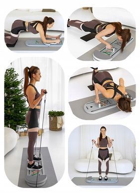 Багатофункціональний тренажер для пілатесу 9 в 1 &ndash; домашній Pilates Reformer з еспандерами та упорами для віджимань