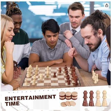 Классические деревянные шахматы Wooden Chess в складном кейсе