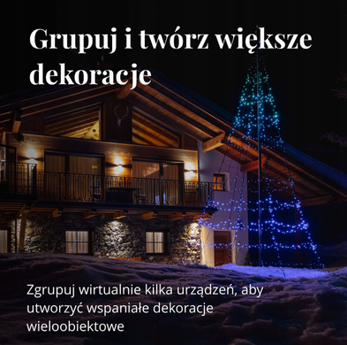 Светодиод Twinkly Light Tree 300 RGBW, черный столб, 2 м, IP44