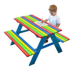 Деревянный стол Just Fun со скамейками для детей 120x100