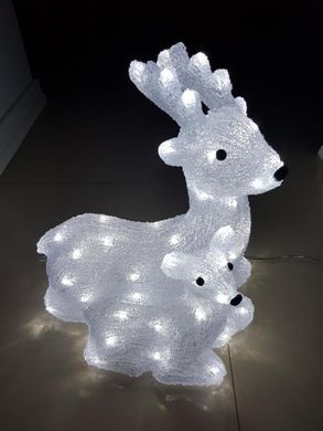Новогодняя скульптура "Олени" 56 LED , Длина набора 35CM